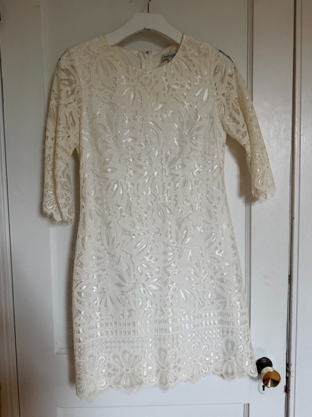 Kensie Lace Sheath Dress - White